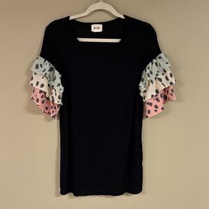 BiBi animal ruffle sleeve top